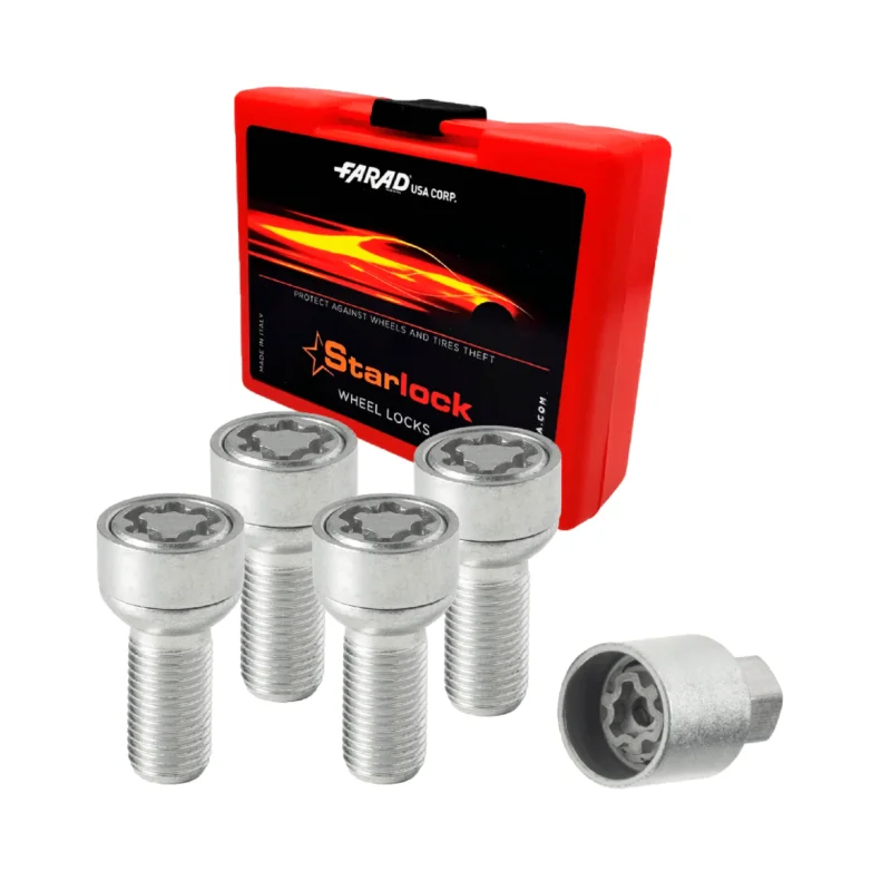 Radschloss Radschrauben Satz für KIA Rio bis 2005 Felgenschloss Silber M12X1.5