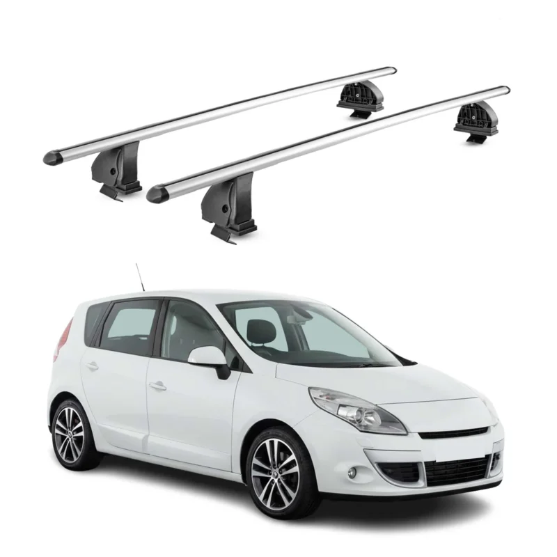 Alu Dachträger für Renault Scenic III X-Mod 2009-2016 TÜV T-Nut 75 kg 2x Silber