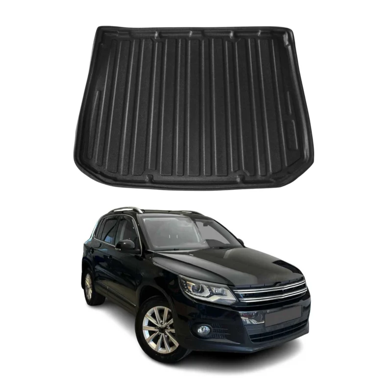 Kofferraumwanne Laderaumwanne für VW Tiguan 2007-2016 Gummi TPE Schwarz