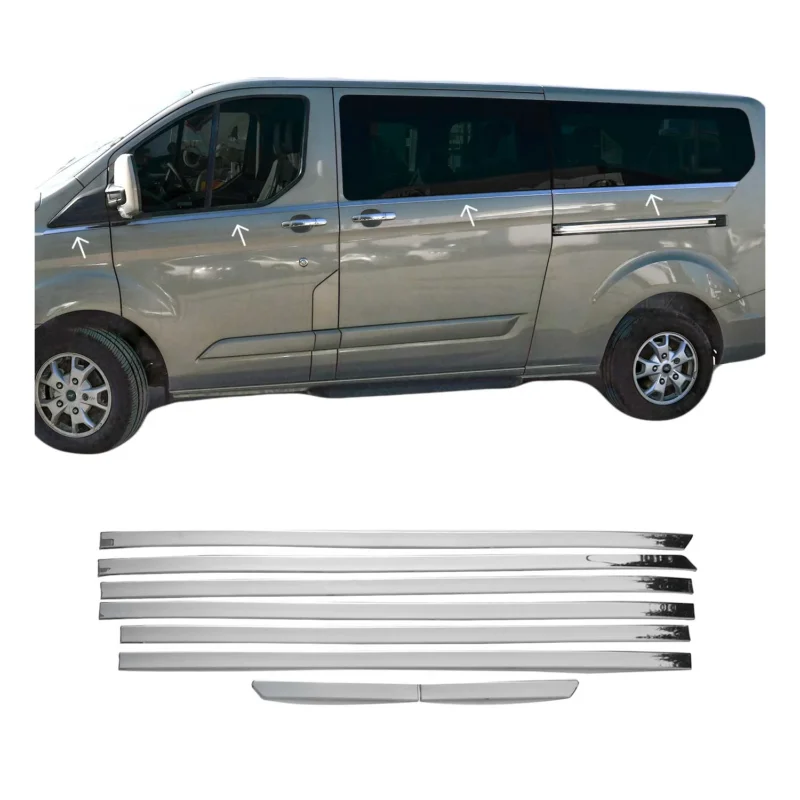Fensterleisten für Ford Tourneo Custom V362 2013-2023 Edelstahl Chrom 8x