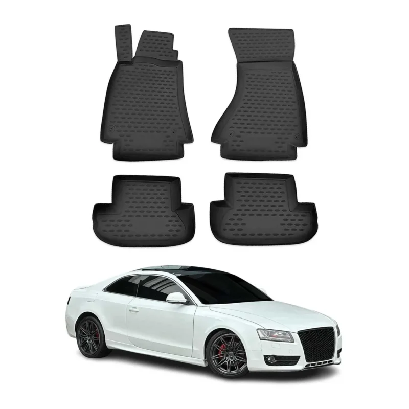 OMAC Gummimatten Fußmatten für Audi A5 Cabriolet Coupe 2009-16 TPE Schwarz 4tlg