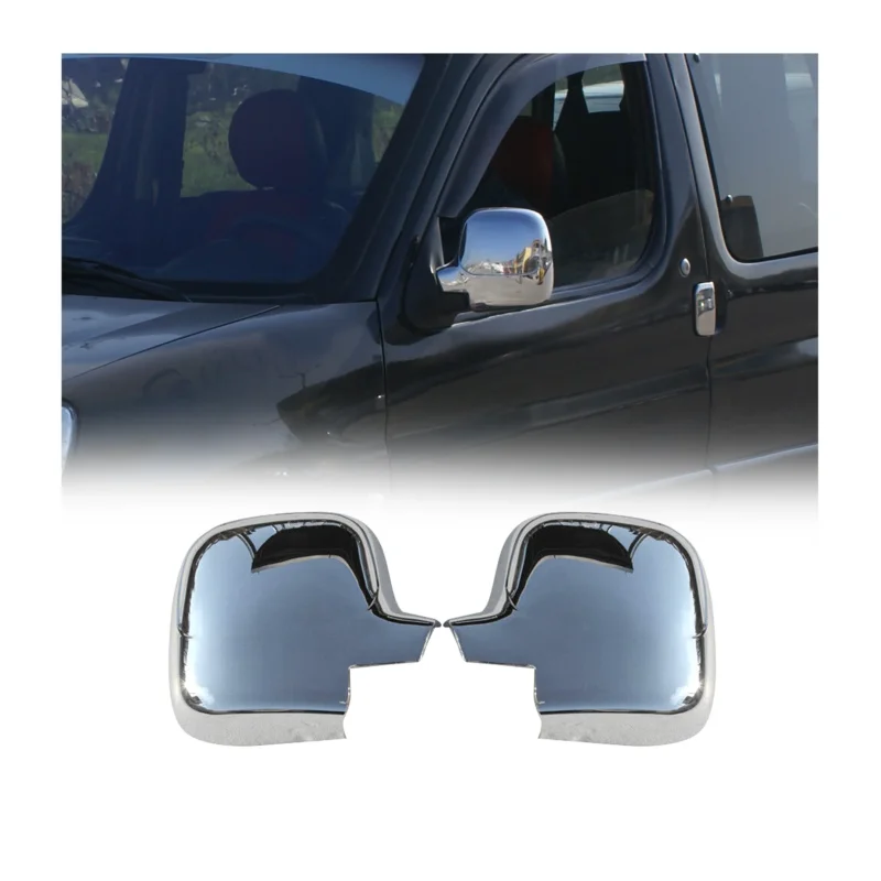 Spiegelkappen Spiegelabdeckung für Peugeot Partner 2008-2012 Chrom ABS B-Ware