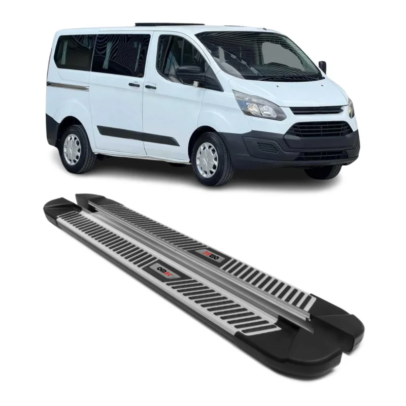 Trittbretter Seitenbretter Schweller für Ford Transit Custom 2012-23 L1 Schwarz