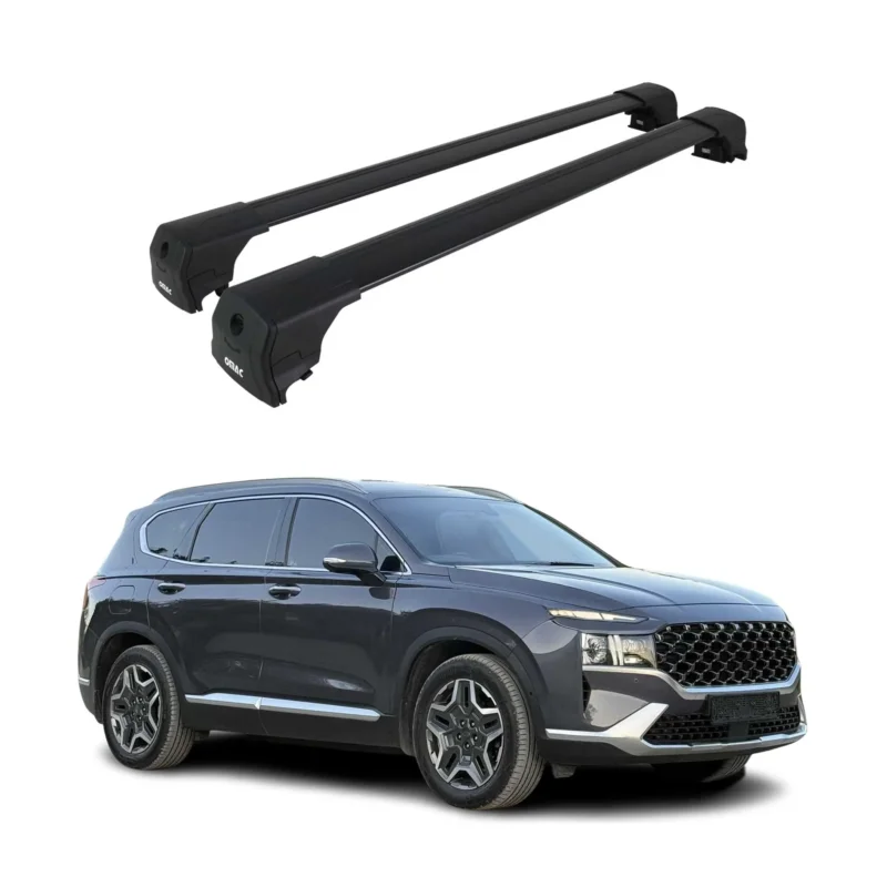 Dachträger Gepäckträger für Hyundai Santa Fe 2019-2023 ABE Aluminium Schwarz
