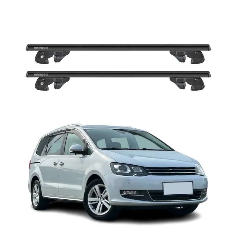 Dachträger Grundtäger für VW Sharan II 2010-2023 Aluminium 90kg TÜV Schwarz 2tlg