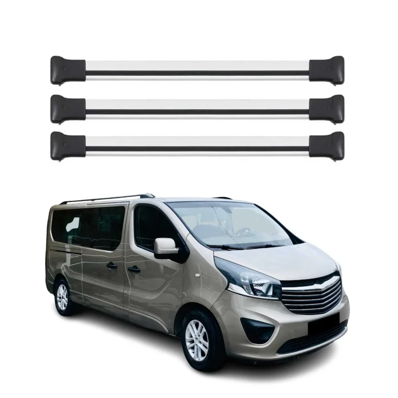 Dachträger Grundtäger für Opel Vivaro A B 2001-2019 75kg Aluminium Silber 3 tlg