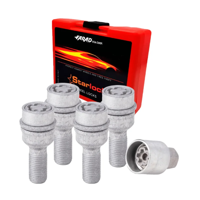 Radschloss Radschrauben Satz für Porsche Cayenne ab 2003 Silber 4 tlg M14X1.5