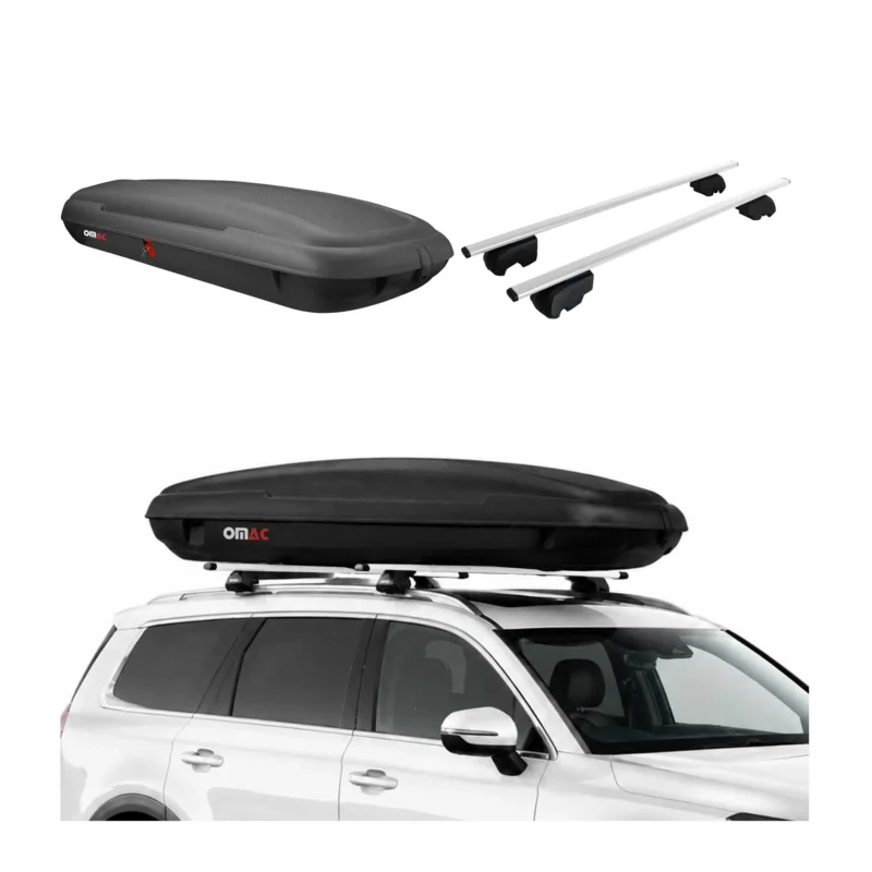 Carbonlook Dachbox 480L + Dachträger Hyundai Tucson III 2016-2021 Silber