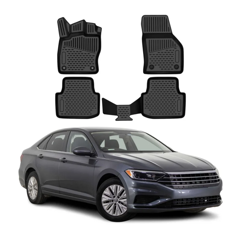 OMAC Gummimatten Fußmatten für Renault VW Jetta A7 2018-2021 Pre-FL TPE Schwarz