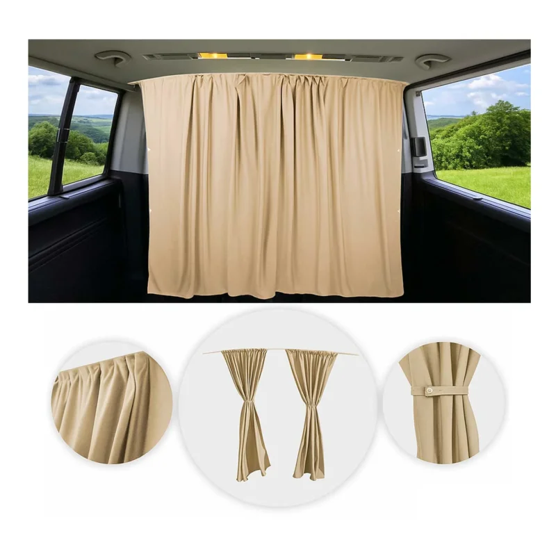 Maß Gardinen Fahrerhaus Abtrennung Camping Sonnenschutz Beige 160x180