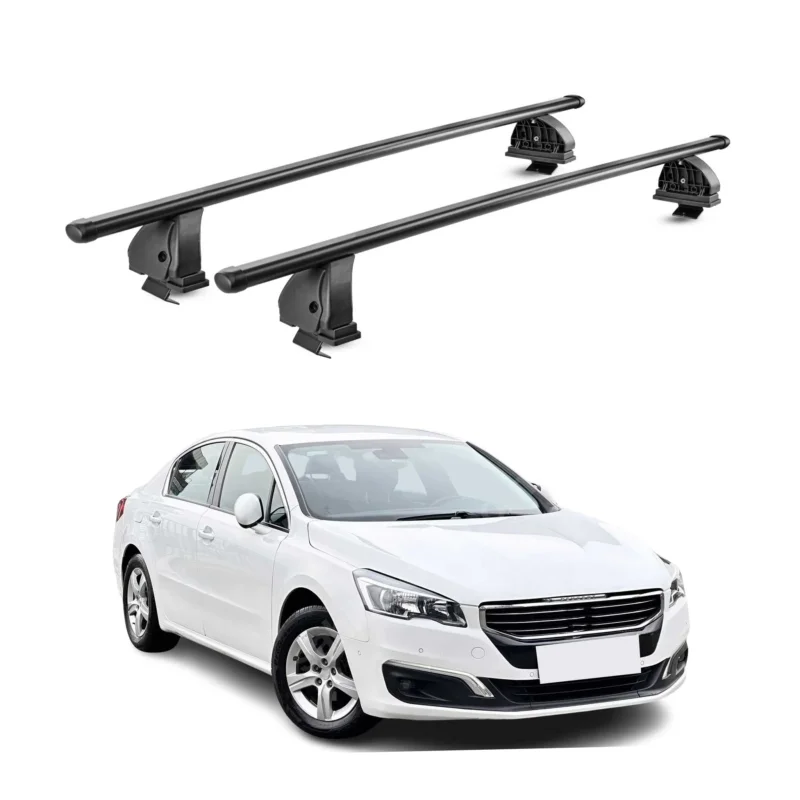 Stahl Dachträger für Peugeot 508 I Limo 2011-2018 TÜV Abschließbar 2tlg Schwarz