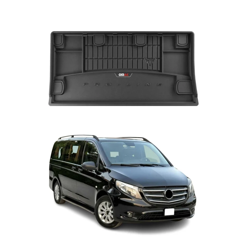 OMAC Gummi Kofferraumwanne für Mercedes Vito 2014-2026 TPE Laderaumwanne Schwarz