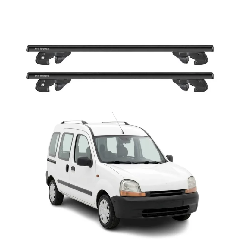 Dachträger Grundtäger für Renault Kangoo I 1997-2007 Alu 90kg TÜV Schwarz 2tlg