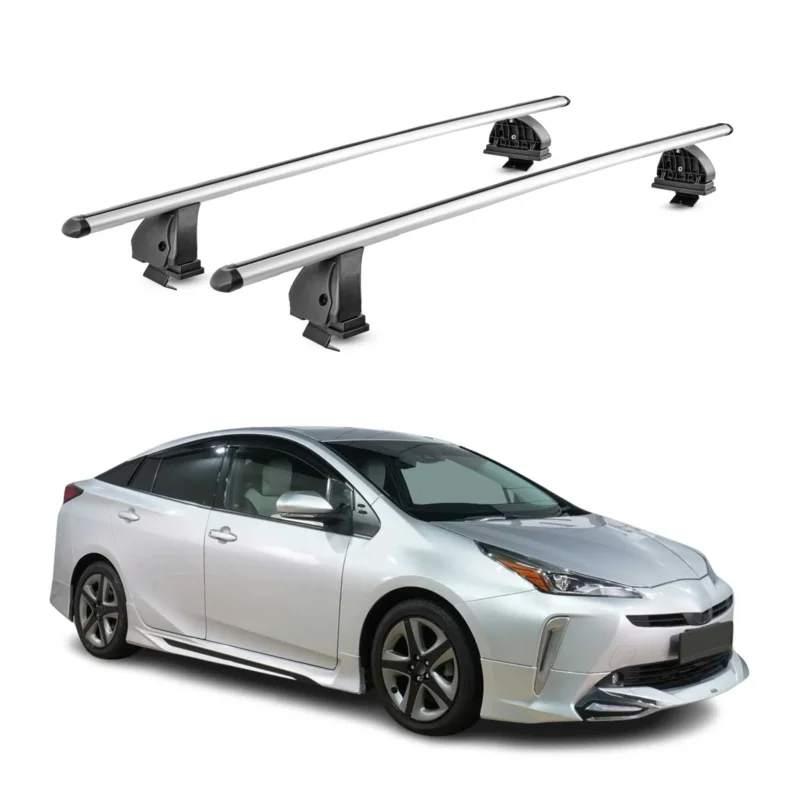 Alu Dachträger für Toyota Prius IV XW50 2015-2022 TÜV T-Nut 75 kg 2tlg Silber