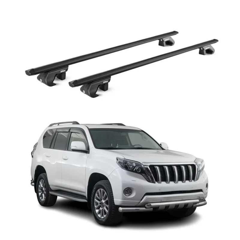 Dachträger für Toyota Land Cruiser 150 2009-2023 5 tür 90kg Alu Schwarz 2x ABE