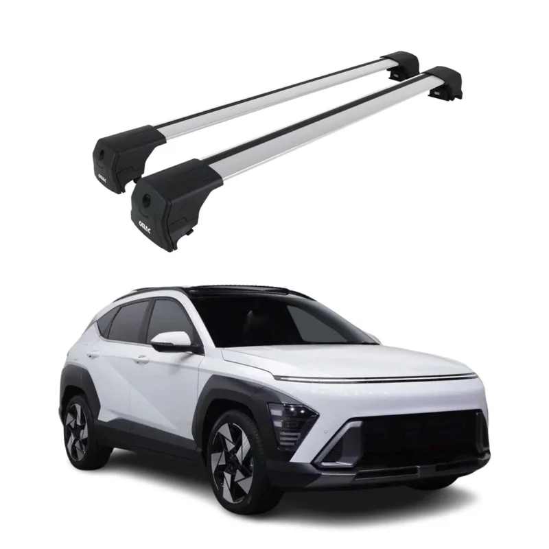 Dachträger Grundtäger für Hyundai Kona 2 2024-2026 75kg Aluminium Silber 2 tlg