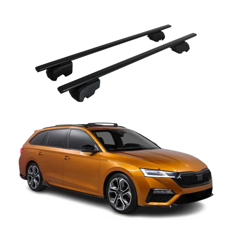 Dachträger Grundträger für Skoda Octavia mk4 2020-2026 75kg Stahl Schwarz 2 tlg
