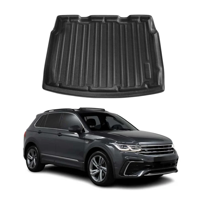 Kofferraumwanne Laderaumwanne für VW Tiguan 2016-2024 Gummi TPE Schwarz
