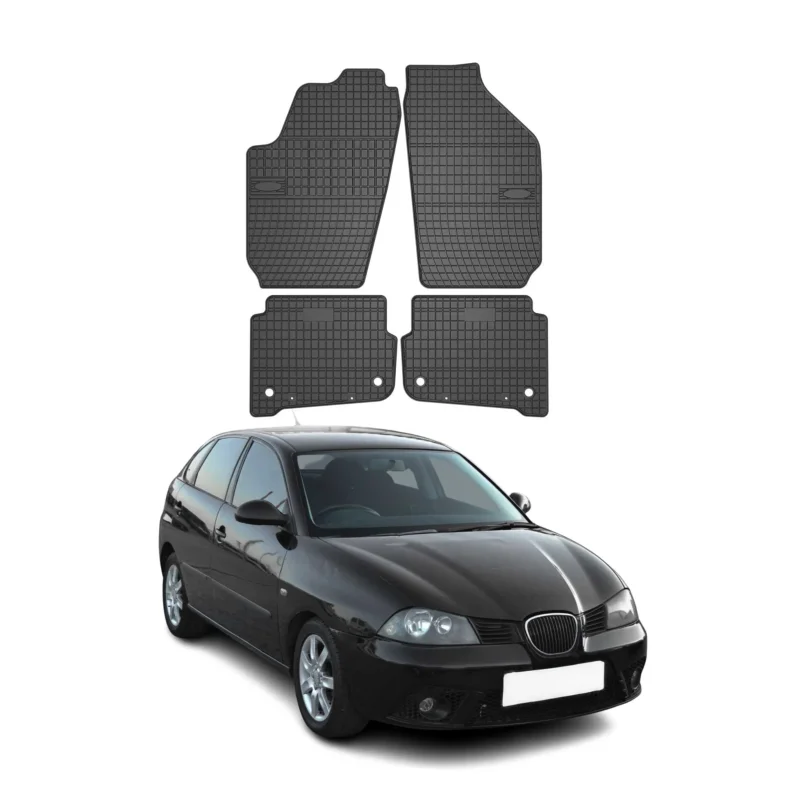 OMAC Gummi Fußmatten für Seat Ibiza 2002-2009 Automatten Gummi TPE Schwarz 4tlg