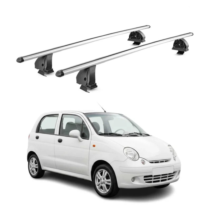 Alu Dachträger für Chevrolet Matiz I 1998-2005 TÜV T-Nut 75 kg 2tlg Silber