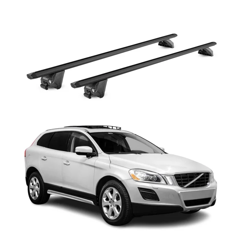 Dachträger Grundtäger für Volvo XC60 2008-2017 100kg Aluminium Schwarz 2 tlg ABE