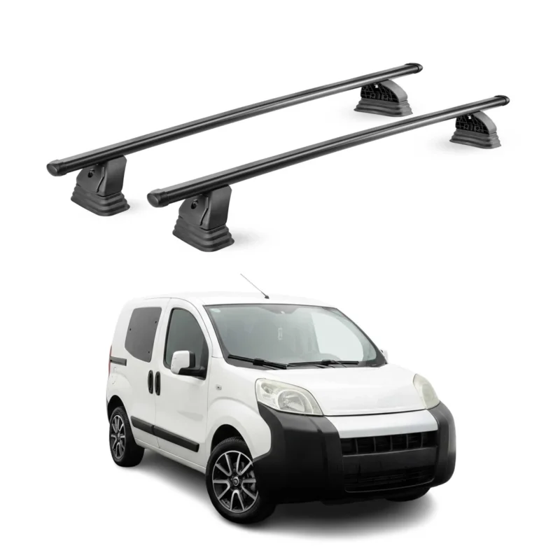 Stahl Dachträger für Fiat Fiorino 2007-2024 TÜV Abschließbar 75 kg 2tlg Schwarz