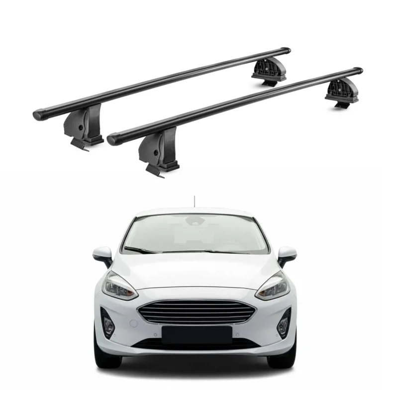 Stahl Dachträger für Ford Fiesta VII Schrägheck 2018-2023 5Tür 2tlg Schwarz