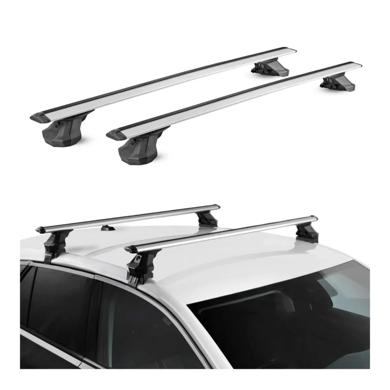 Dachträger Querträger für Renault Clio IV 2012-2019 Aluminium 2 Stück TÜV Silber