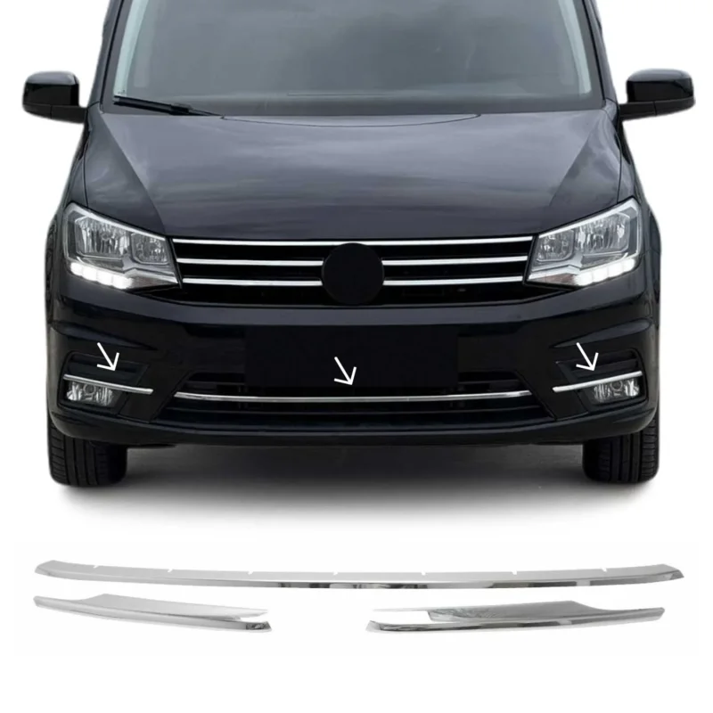 Kühlergrill Leisten Grillleisten für VW Caddy IV 2015-2020 Edelstahl Chrom 3tlg