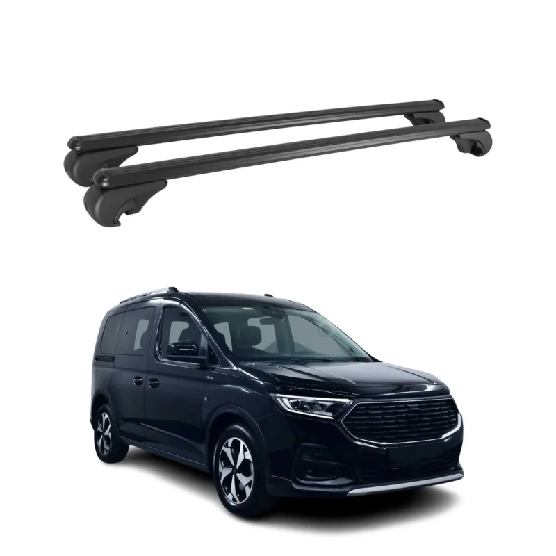 Dachträger Grundtäger für Ford Tourneo Connect 2021-2026 75kg Alu Schwarz 2tlg