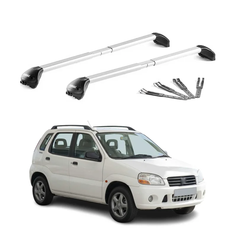 Dachträger Grundtäger für Suzuki Ignis I 2000-2006 100kg Aluminium Grau 2x ABE