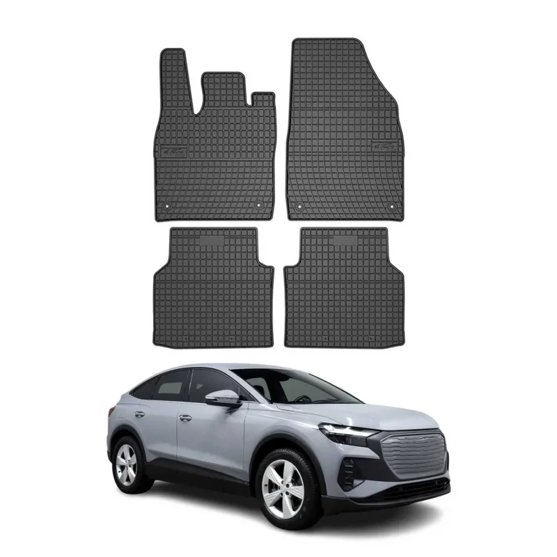 OMAC Gummi Fußmatten für Audi Q4 e-Tron 2021-2026 Automatten TPE Schwarz 4x