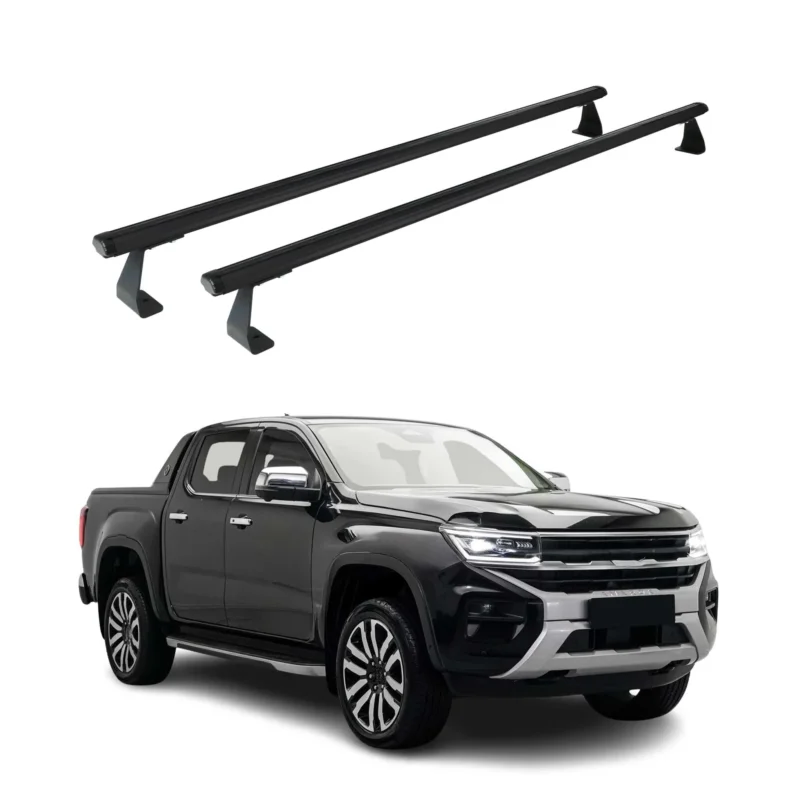 Dachträger Gepäkträger für VW Amarok mk2 2023-2026 Schwarz Alu 2 tlg