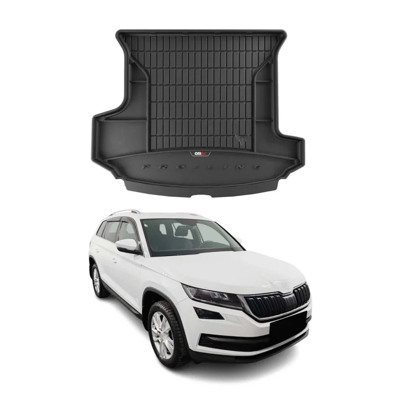 OMAC Gummi Kofferraumwanne für Skoda Kodiaq 2016-2024 TPE Laderaumwanne Schwarz