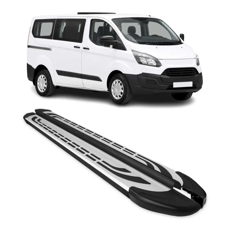 Trittbretter Seitenschweller für Ford Transit Custom I 2012-2023 L1 Schwarz Alu