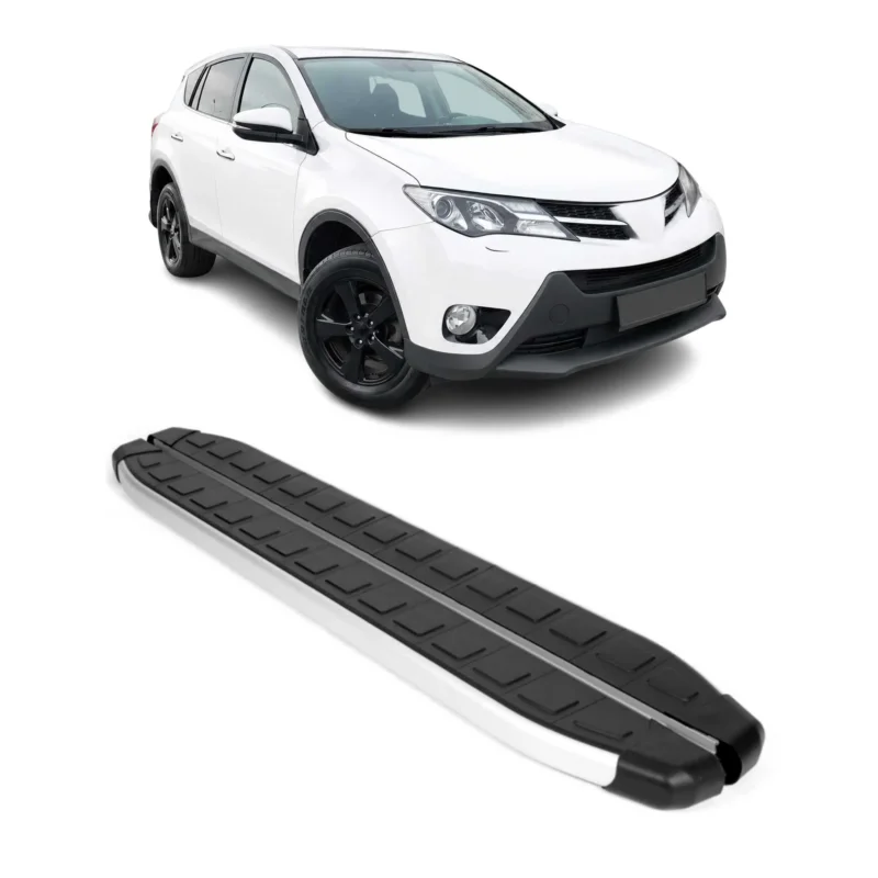 Seitenbretter Trittbretter für Toyota RAV4 IV 2013-2018 Aluminium Schwarz