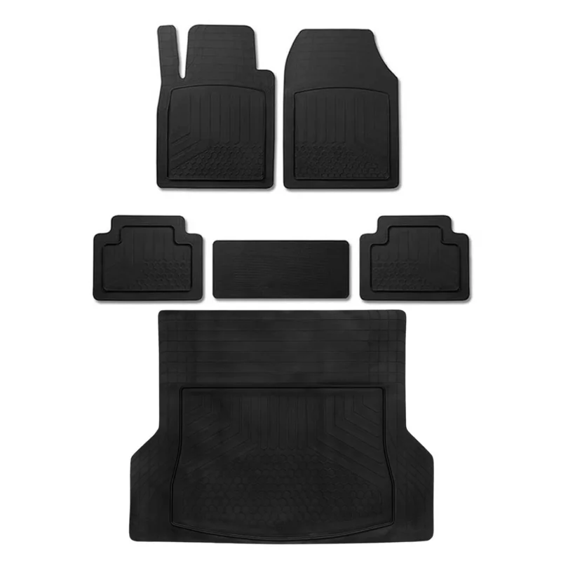 Fußmatten & Kofferraumwanne Set für Renault Megane Antirutsch Universal Schwarz