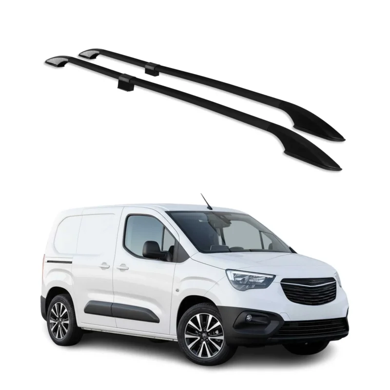 Dachreling Dachgepäckträger für Opel Combo E 2019-2026 Kurzer Alu Schwarz