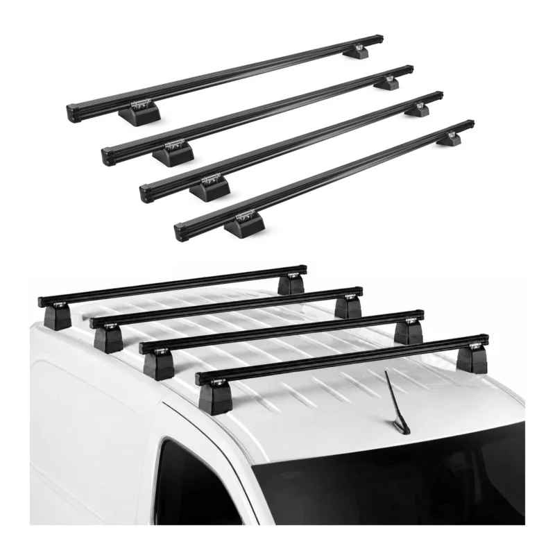Dachträger für Peugeot Boxer 1994-2006 H1+H2 4-Träger Stahl Schwarz