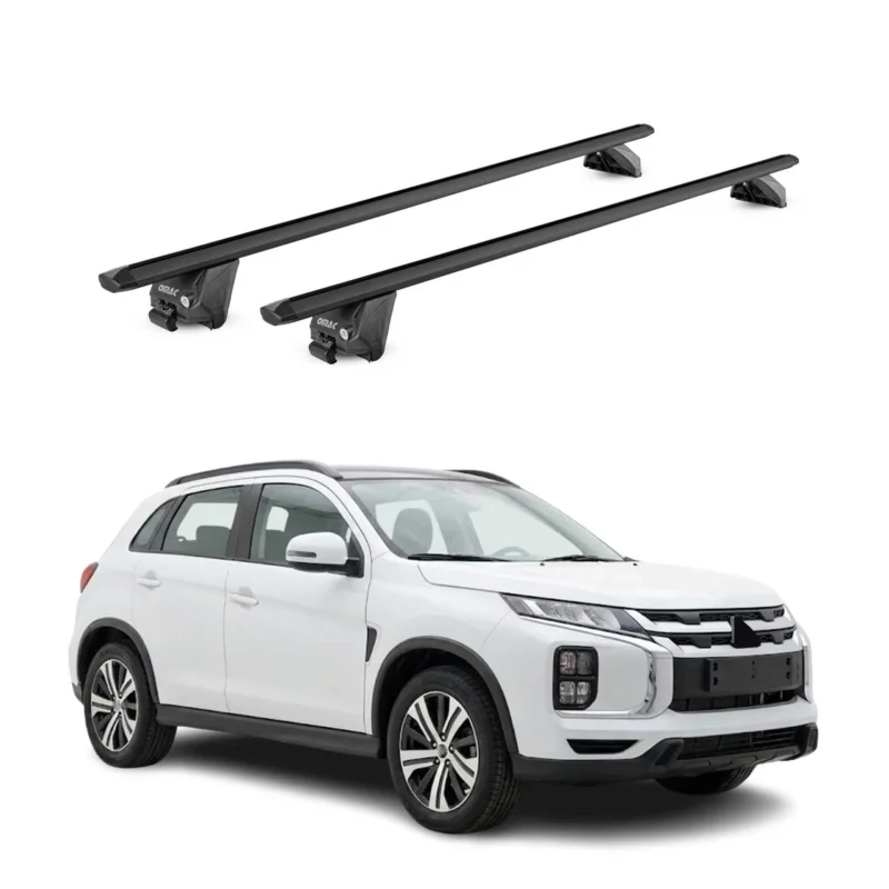 Dachträger für Mitsubishi ASX mk2 2023-2026 100kg Aluminium Schwarz 2 tlg ABE