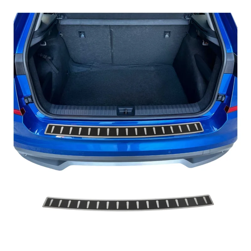 Ladekantenschutz Stoßstange für Skoda Kamiq 2019-2026 Edelstahl carbon foliert