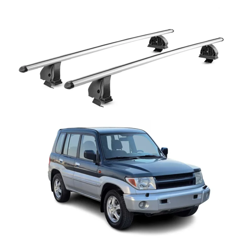 Alu Dachträger für Mitsubishi Pajero Sport I 1998-2008 TÜV T-Nut 75 kg 2x Silber