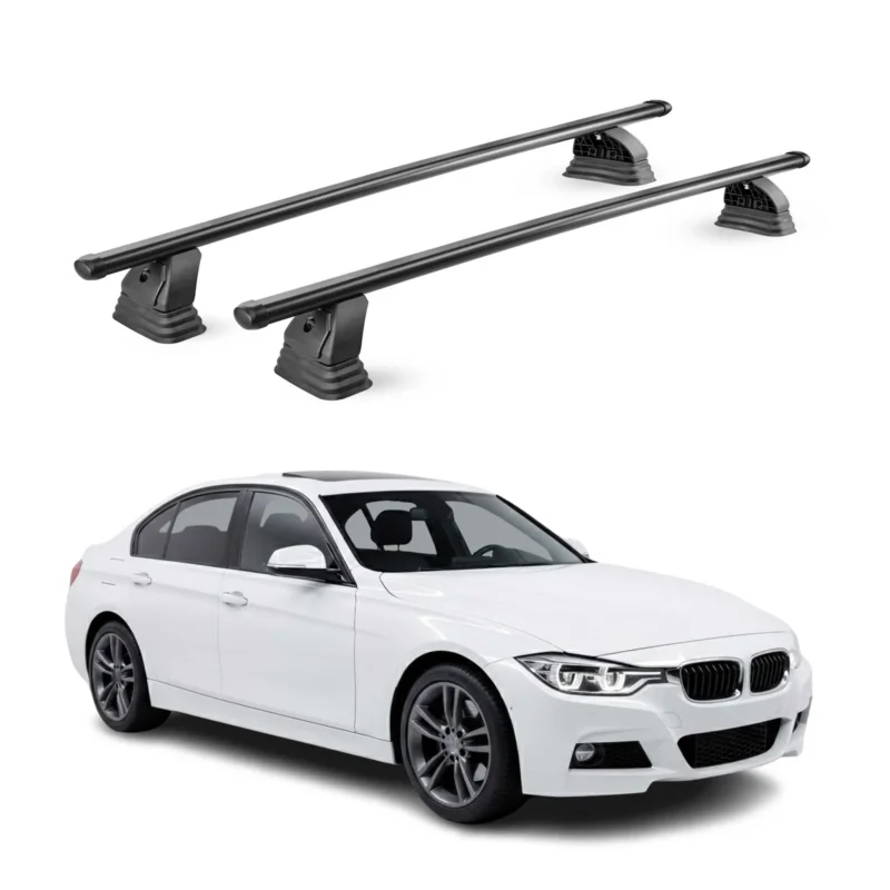Stahl Dachträger für BMW 3er F30 Limo 2012-2019 TÜV Abschließbar 2tlg Schwarz