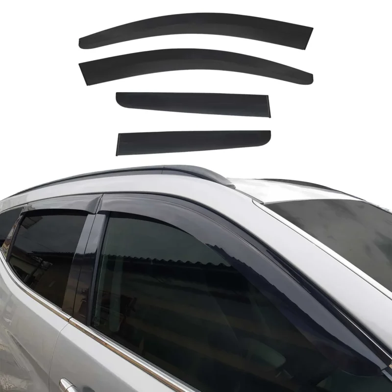 4x Windabweiser Regenabweiser für Nissan Qashqai J10 2006-2014 Acryl Dunkel