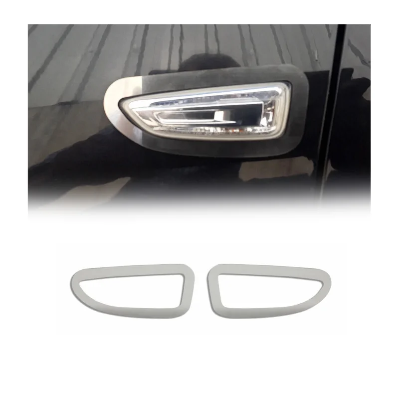 Blinkerrahmen Signalblende Seitenblinker für Opel Grandland X Edelstahl Chrom