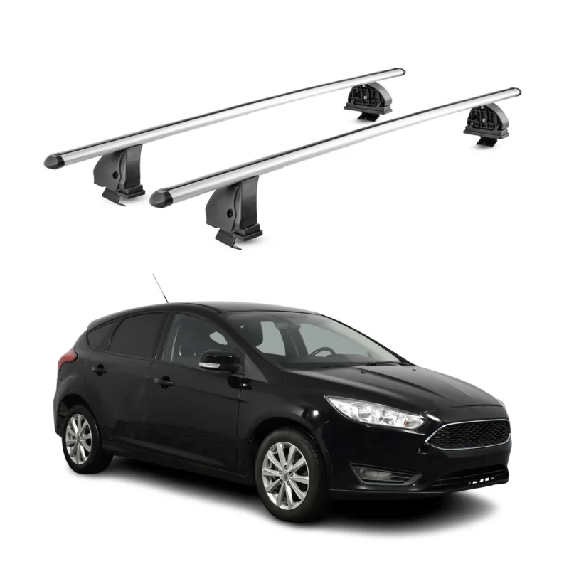 Alu Dachträger für Ford Focus III Schrägheck Kombi 2011-2018 TÜV T-Nut 2x Silber