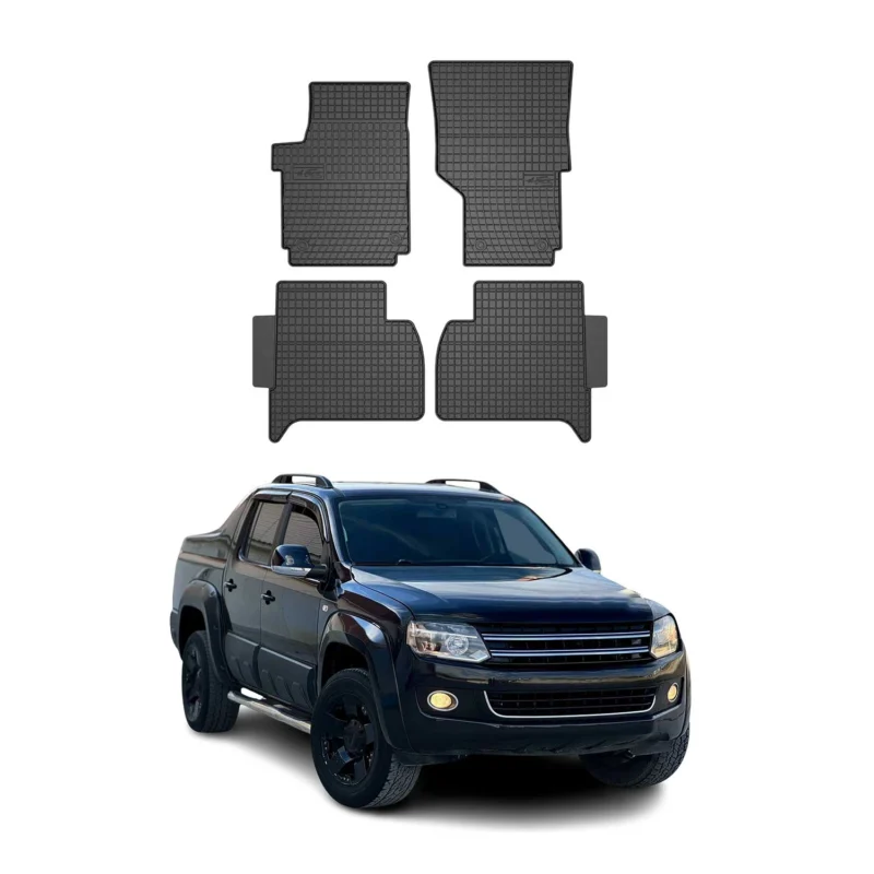 OMAC Gummi Fußmatten für VW Amarok 2009-2022 Automatten Gummi Schwarz 4tlg