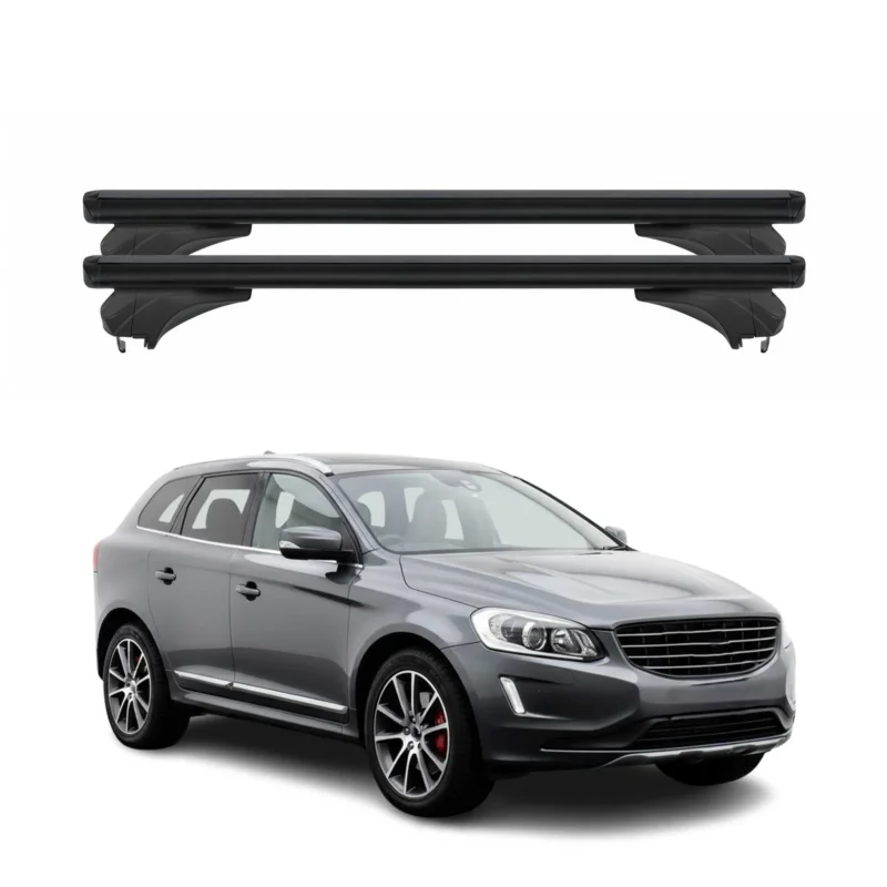 Menabo Dachträger Grundtäger für Volvo XC60 I 2014-2017 FL Aluminium Schwarz 2x