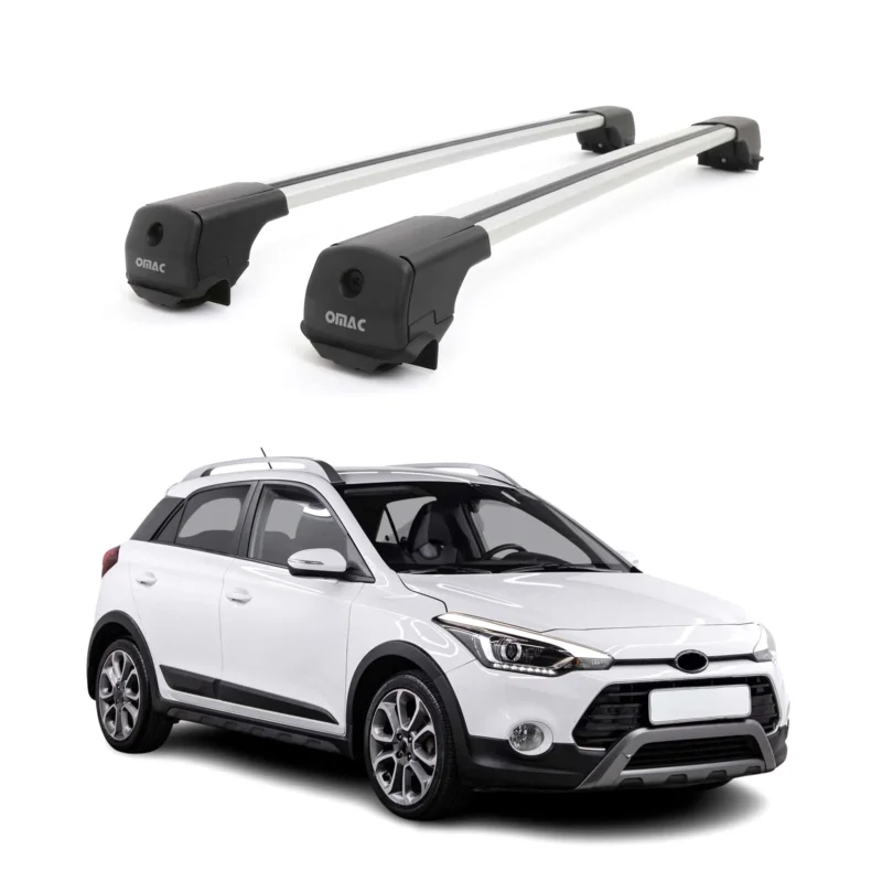 Dachträger Grundträger für Hyundai i20 Active 2016-2020 Aluminium 75kg Grau 2tlg