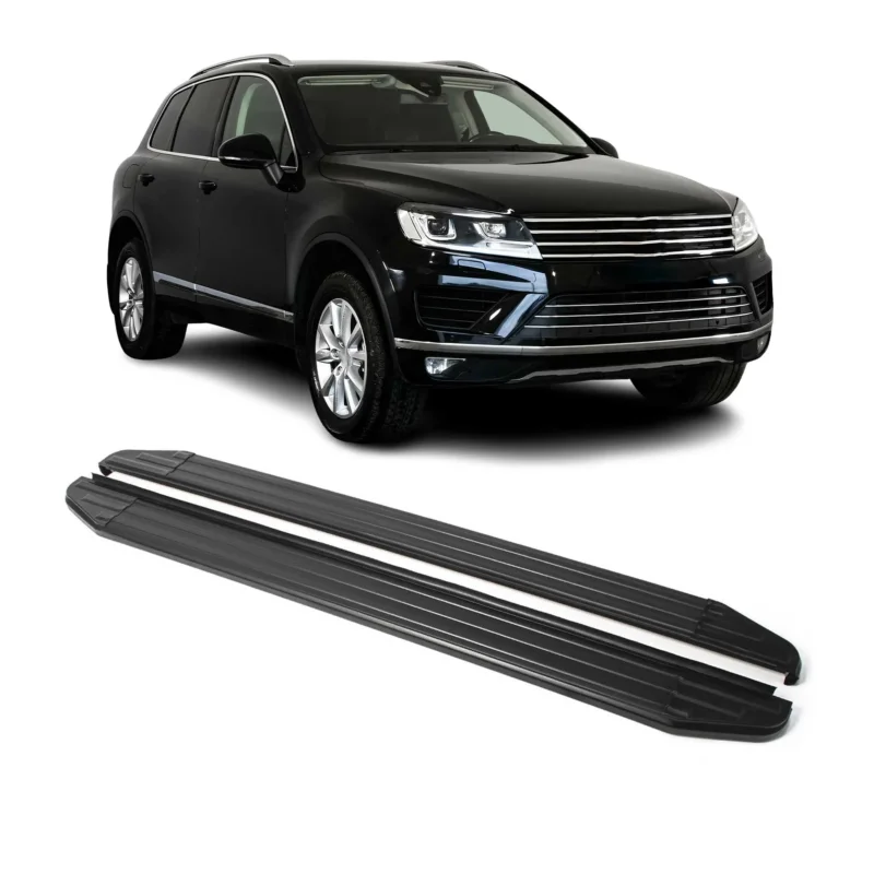 Trittbretter Seitenschweller für VW Touareg 2010-2018 Alu Schwarz ABE
